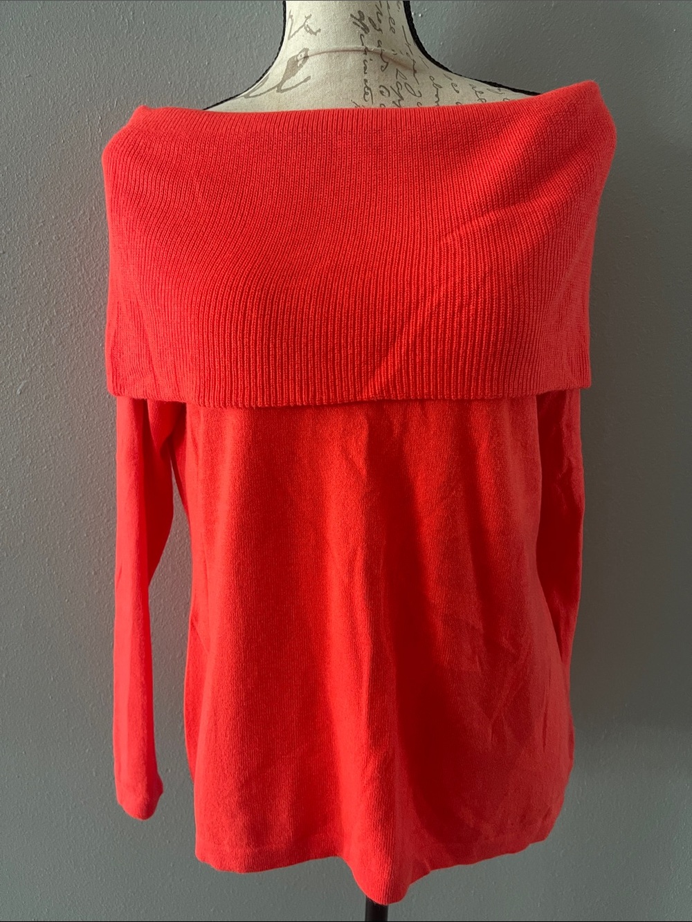 Lilly Pulitzer Off-the-Shoulder Coral-Red Sweater